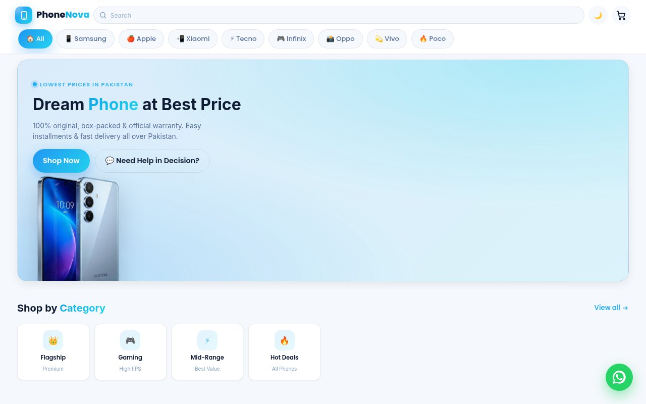 PhoneNova website preview