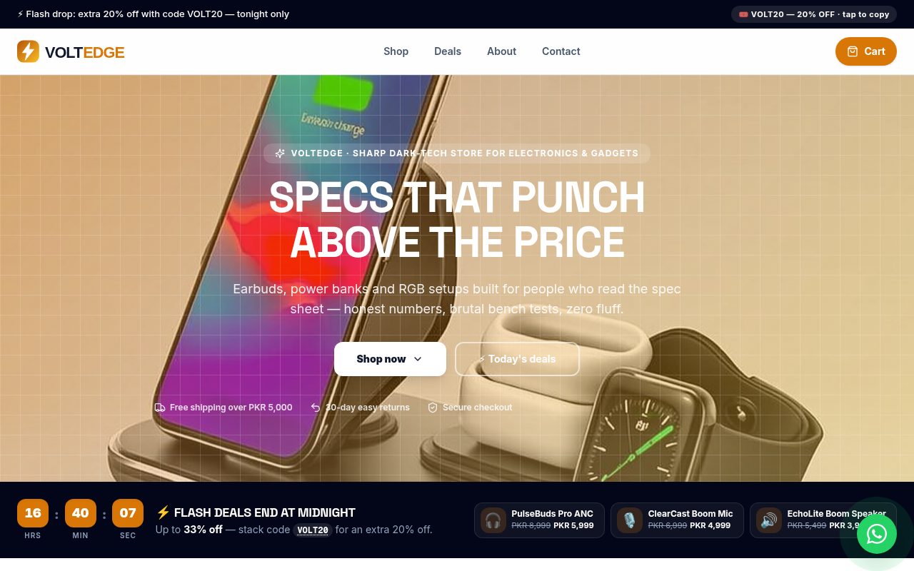 VoltEdge website preview