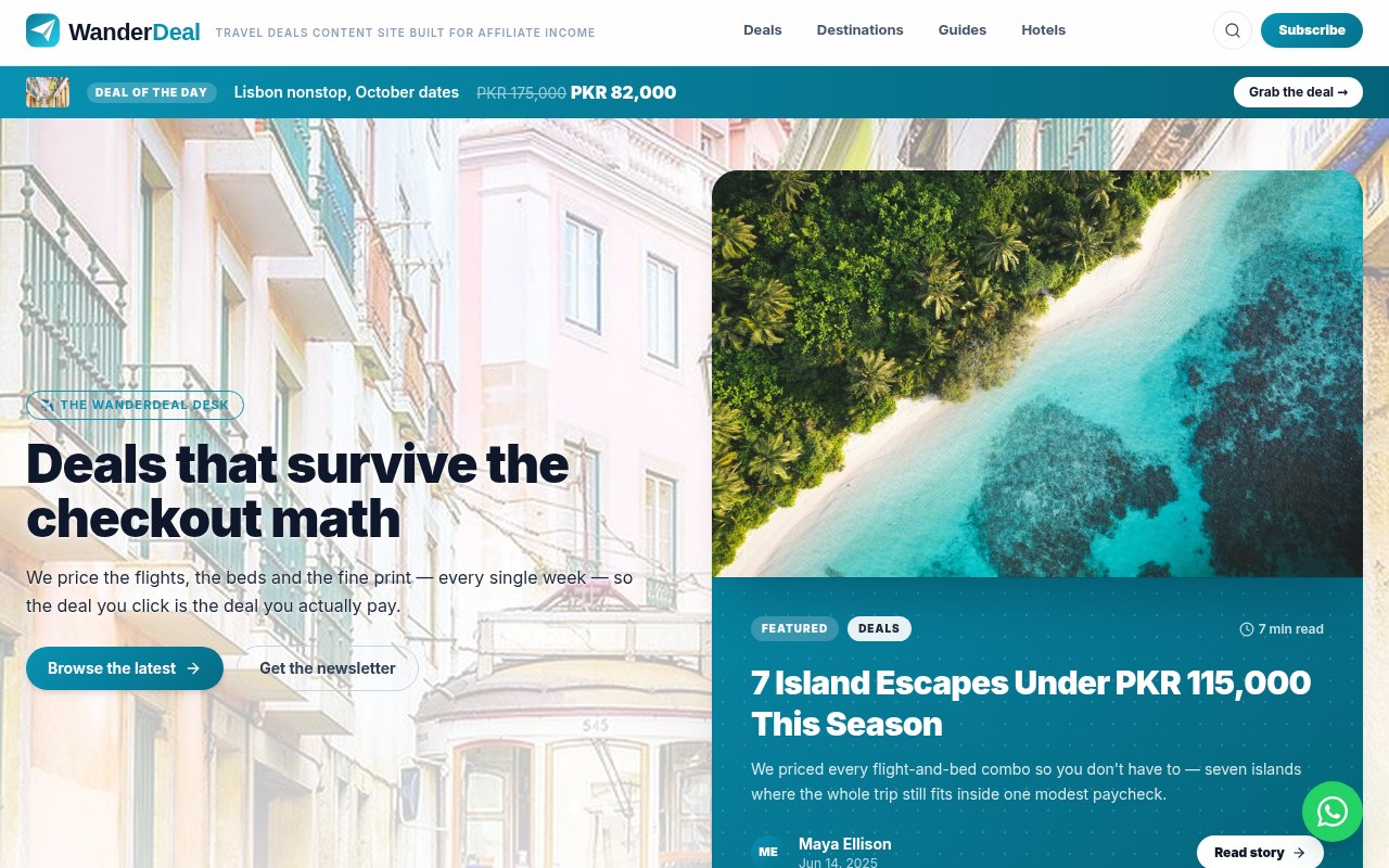 WanderDeal website preview